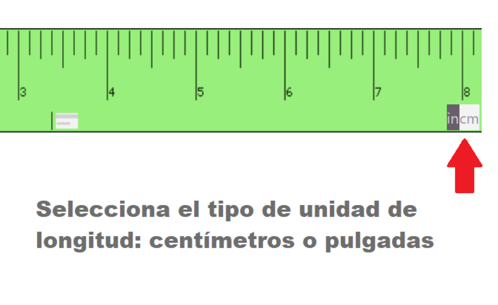 Ajustar Regla Online en mm, cm o pulgadas en la regla virtual